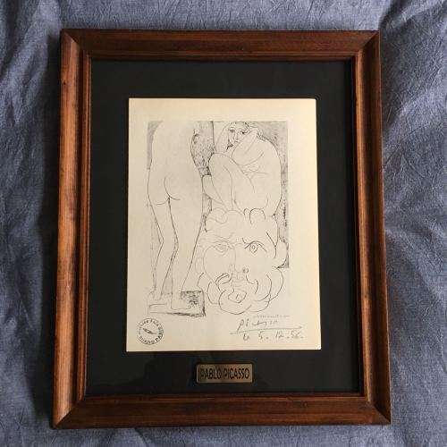 Original PICASSO gallery print - hand signed by Picasso in pencil in 1956
